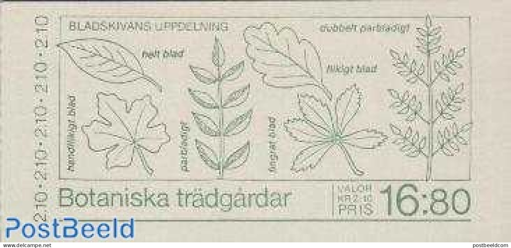 Sweden 1987 Botanic Gardens Booklet, Mint NH, Nature - Flowers & Plants - Gardens - Stamp Booklets - Neufs