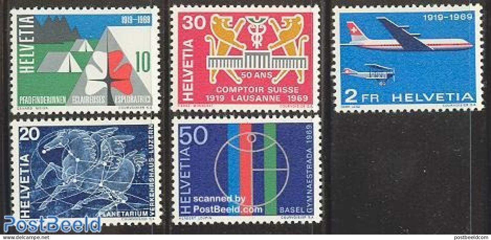 Switzerland 1969 Mixed Issue 5v, Mint NH - Nuevos