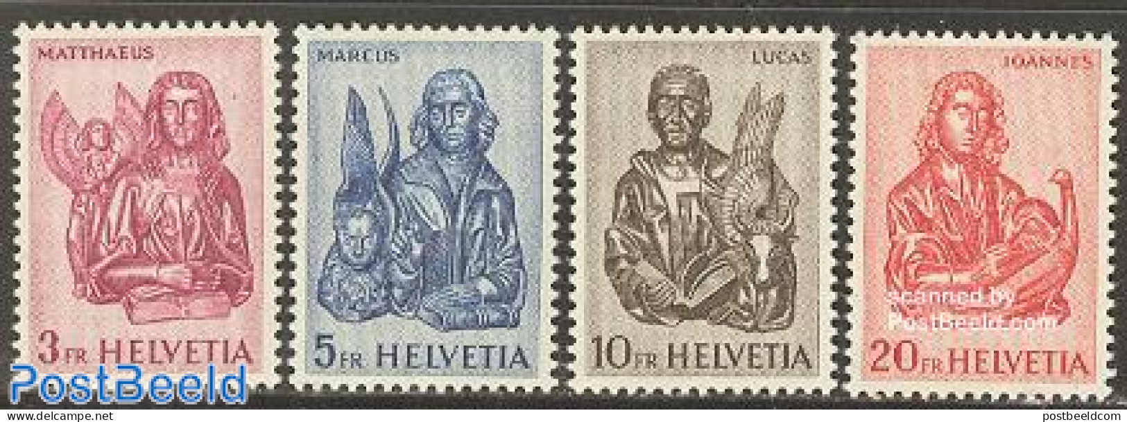 Switzerland 1961 Definitives 4v, Mint NH, Religion - Angels - Religion - Nuevos