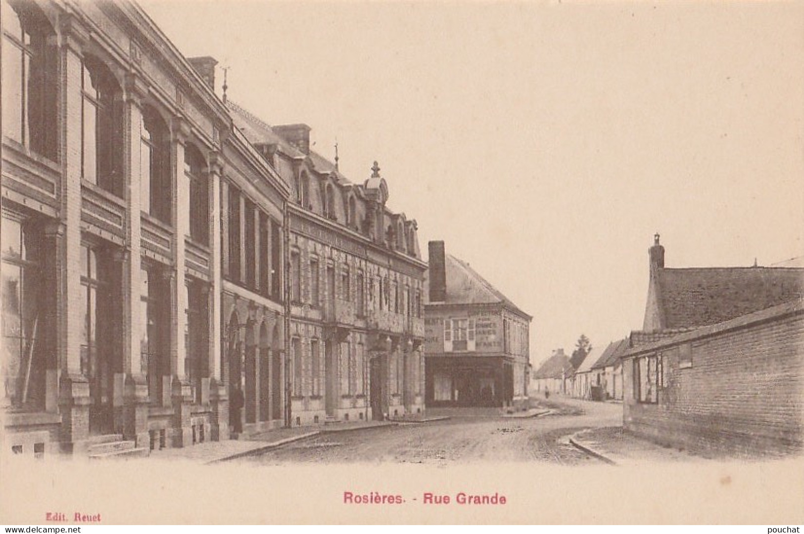 B17-80) ROSIERES EN SANTERRE (SOMME) RUE GRANDE  - (2 SCANS) - Rosieres En Santerre