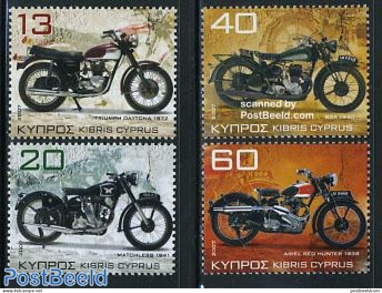 Cyprus 2007 Motor Cycles 4v, Mint NH, Transport - Motorcycles - Nuevos