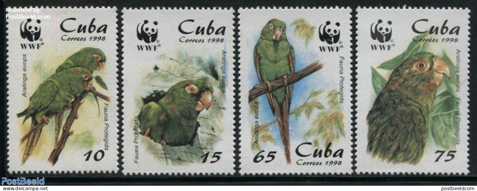 Cuba 1998 WWF, Parrots 4v, Mint NH, Nature - Birds - Parrots - World Wildlife Fund (WWF) - Unused Stamps