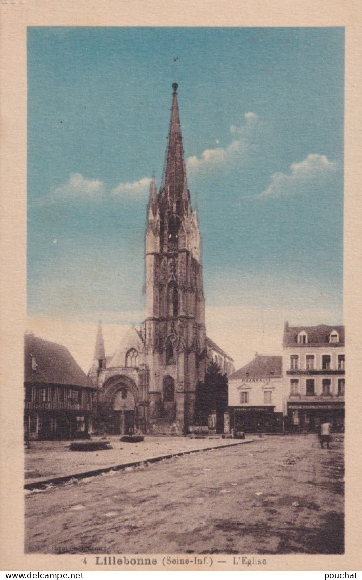 C13-76) LILLEBONNE - L'EGLISE - ( COULEURS - 2 SCANS ) - Lillebonne