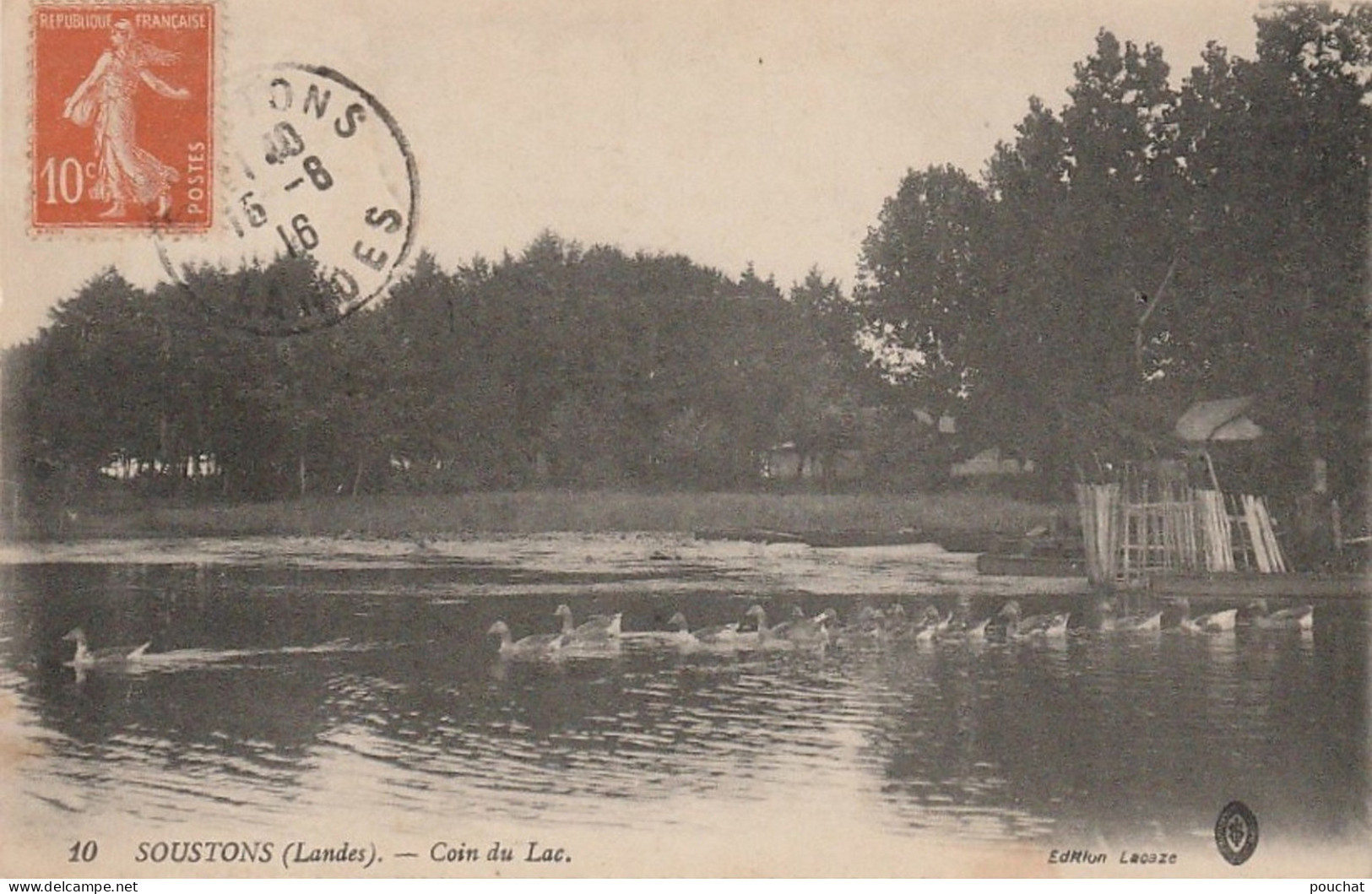 C14-40) SOUSTONS (LANDES)  COIN DU LAC - CANARDS  - EDIT. LACAZE - 1916  - Soustons