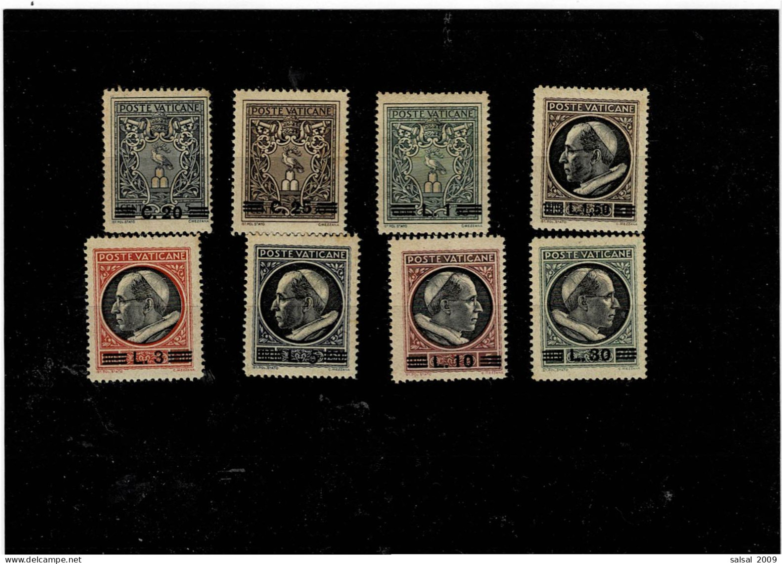 VATICANO ,"Medaglioni" ,con  Soprastampa ,serie Completa MH Con Macchioline ,qualita Buona - Unused Stamps