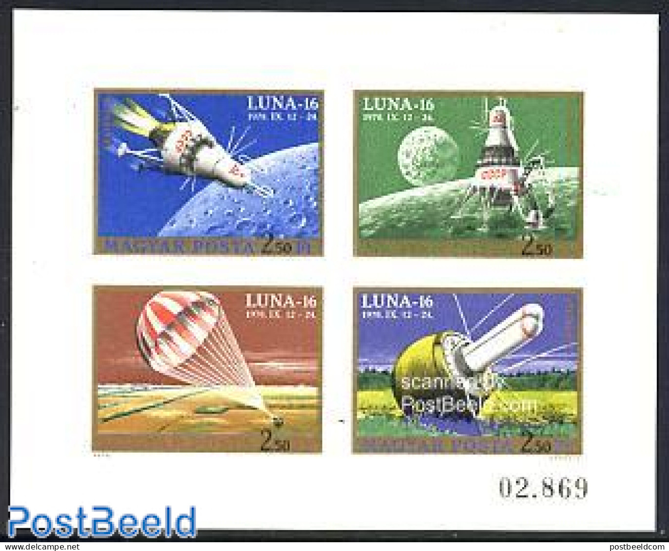 Hungary 1971 Luna 16 4v M/s Imperforated, Mint NH, Transport - Space Exploration - Nuovi