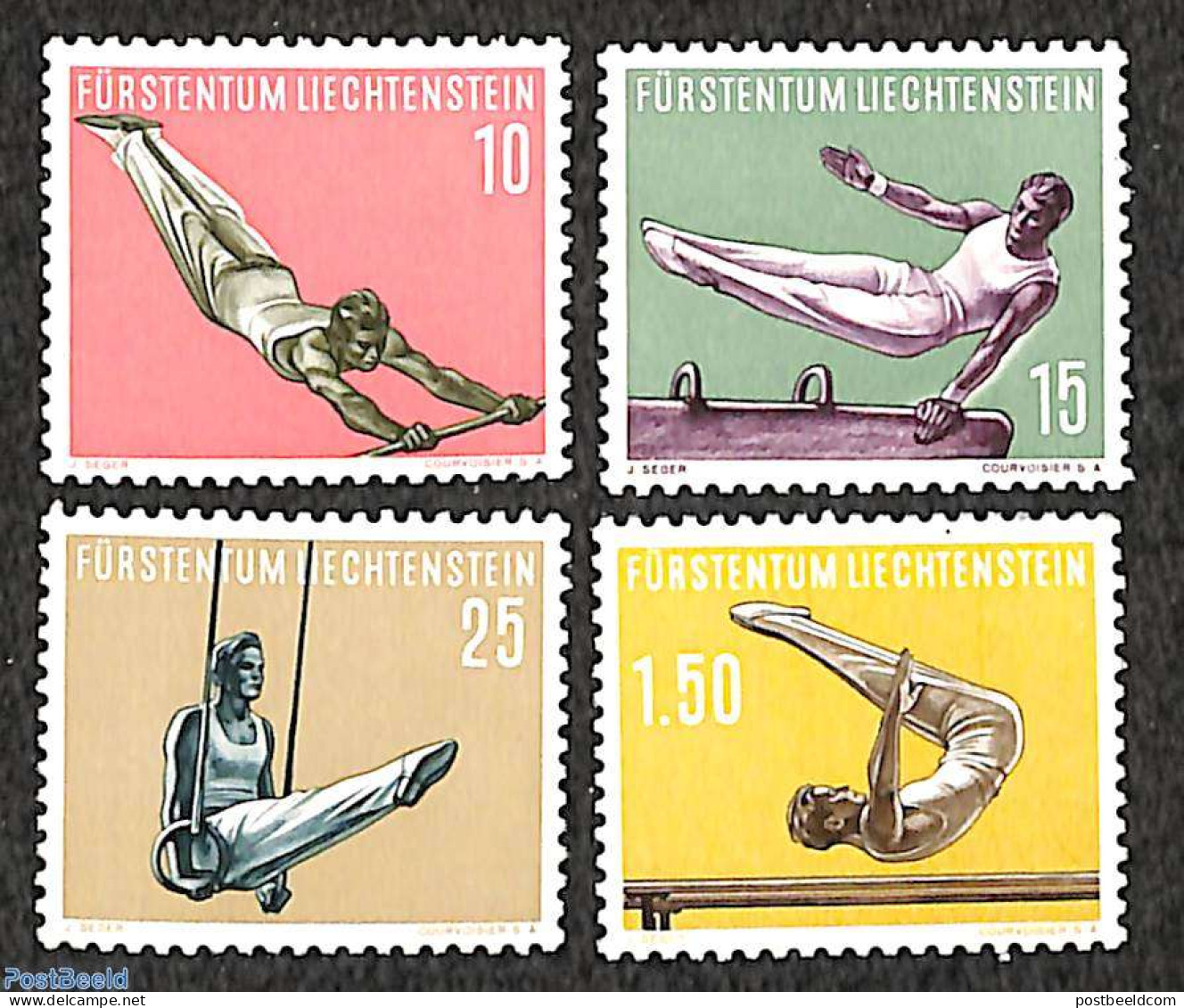 Liechtenstein 1957 Sports 4v, Unused (hinged), Sport - Gymnastics - Sport (other And Mixed) - Ungebraucht