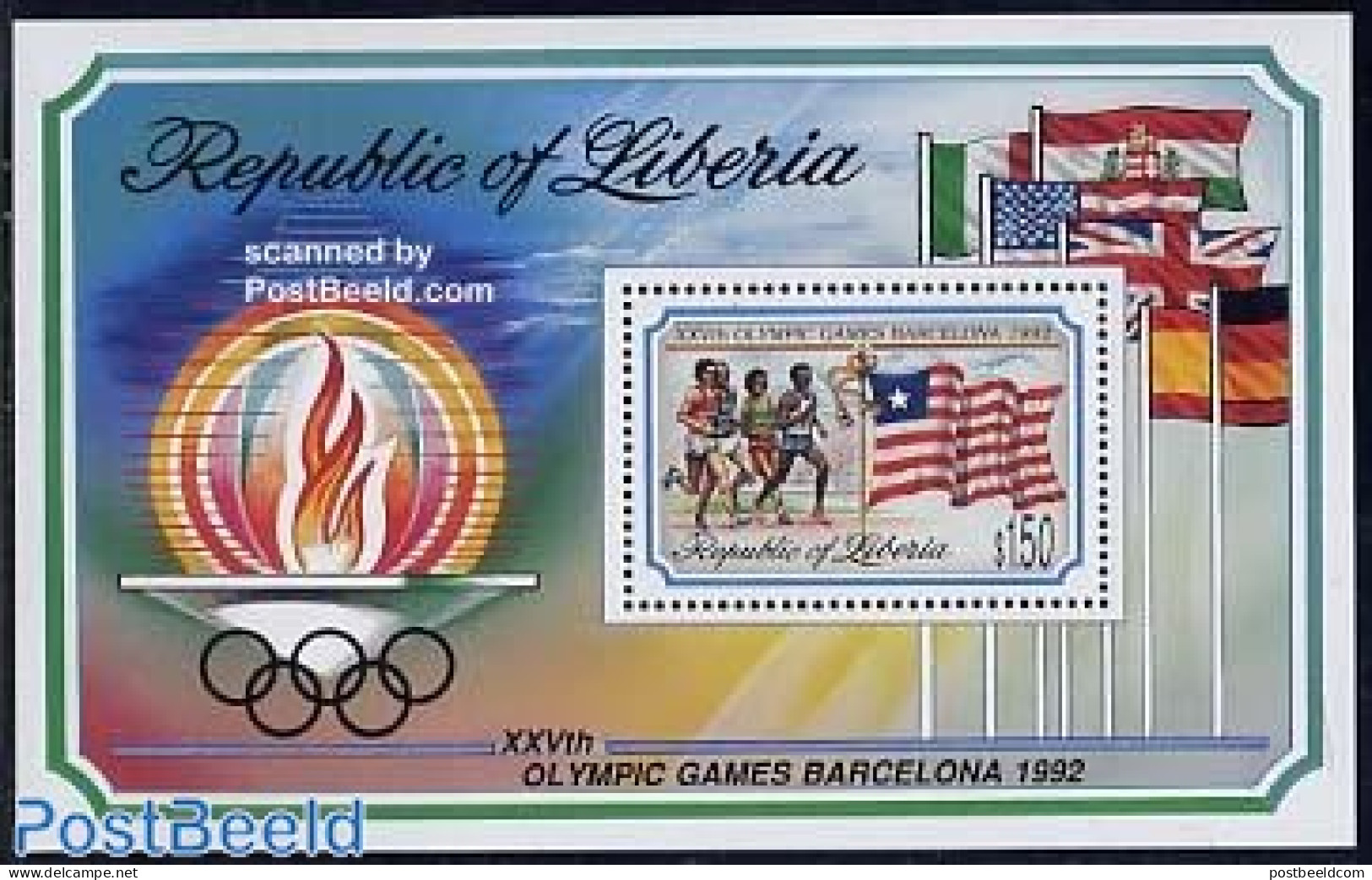 Liberia 1992 Olympic Games Barcelona S/s, Mint NH, Sport - Athletics - Olympic Games - Athletics