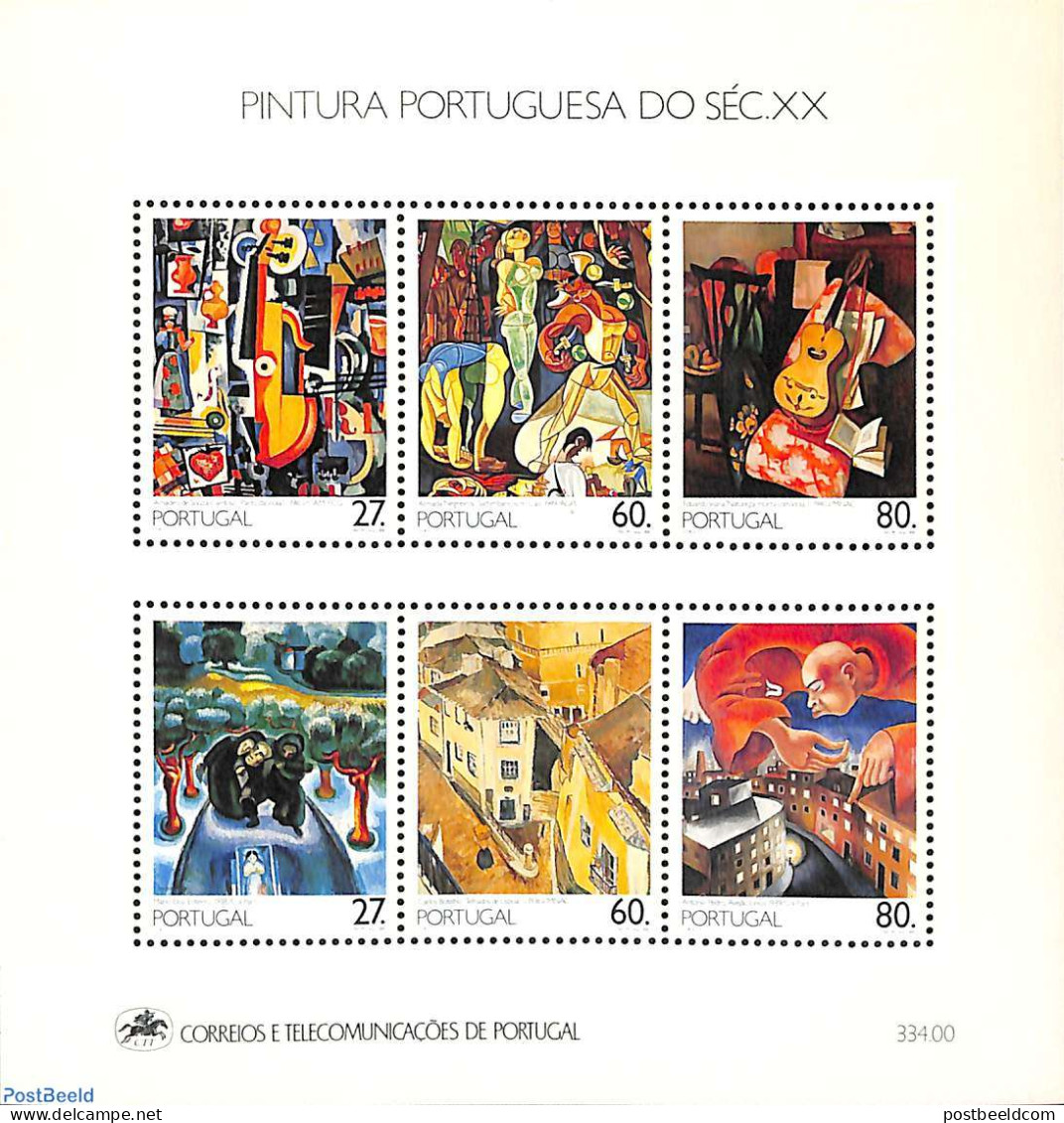 Portugal 1988 Paintings S/s, Mint NH, Performance Art - Music - Art - Modern Art (1850-present) - Paintings - Unused Stamps