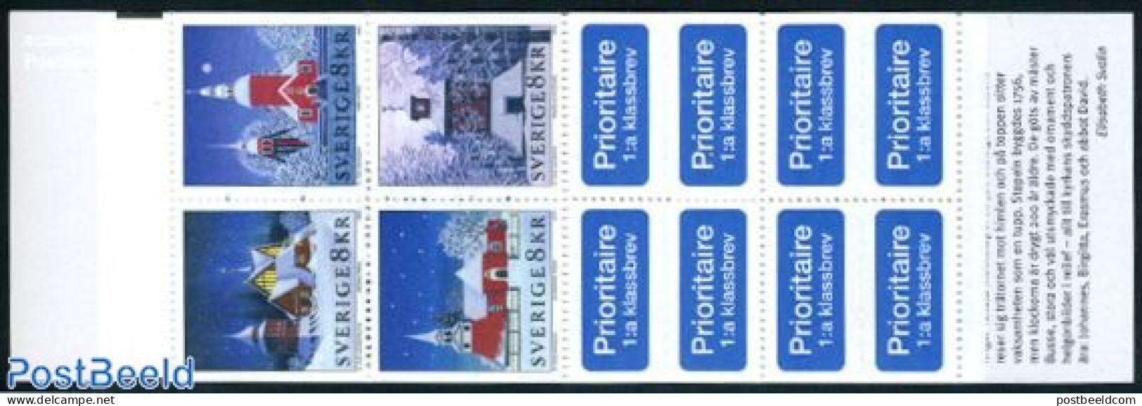 Sweden 2002 Christmas Booklet, Mint NH, Religion - Christmas - Churches, Temples, Mosques, Synagogues - Stamp Booklets - Nuevos