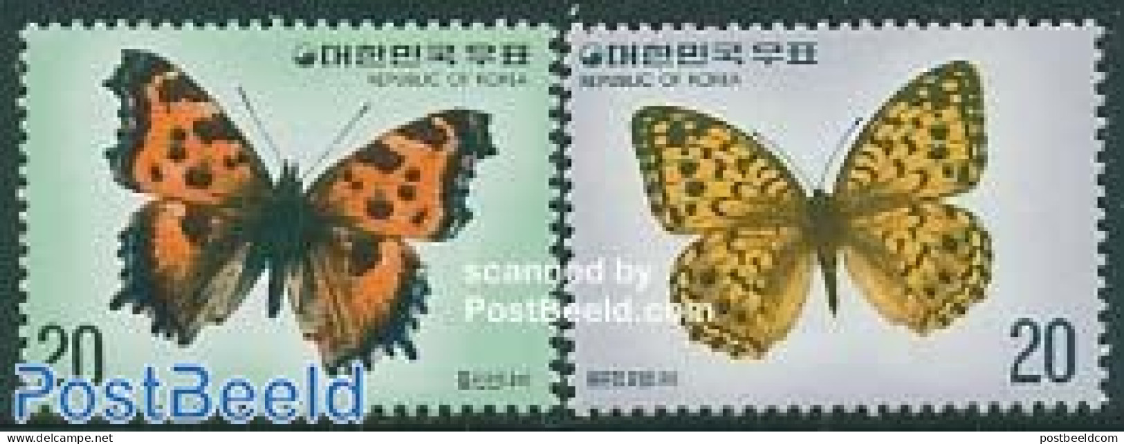 Korea, South 1976 Butterflies 2v, Mint NH, Nature - Butterflies - Korea, South