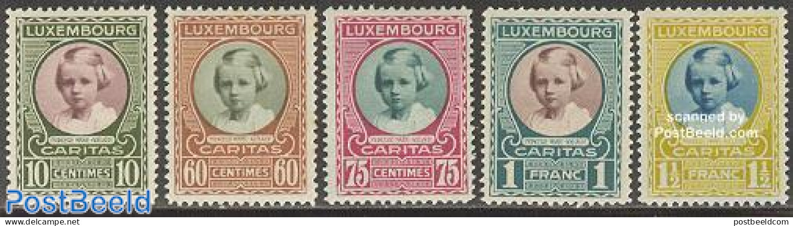 Luxemburg 1928 Child Welfare 5v, Unused (hinged), History - Kings & Queens (Royalty) - Ungebraucht