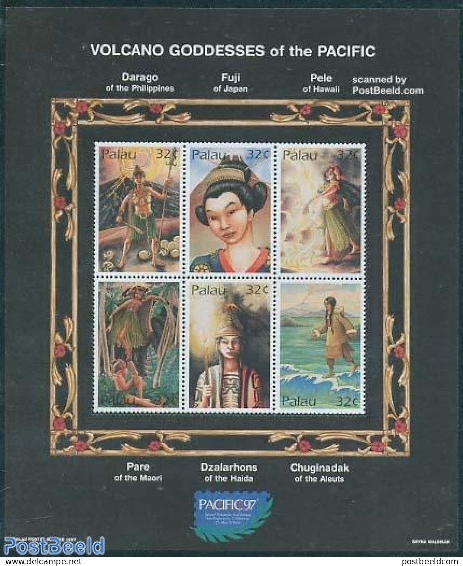 Palau 1997 Pacific 97 6v M/s, Mint NH, Art - Fairytales - Verhalen, Fabels En Legenden