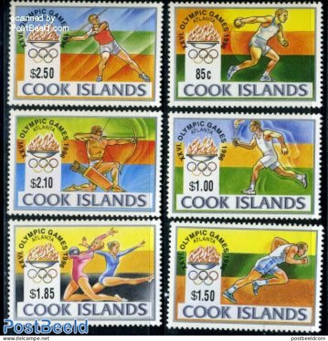 Cook Islands 1996 Olympic Games Atlanta 6v, Mint NH, Sport - Athletics - Olympic Games - Shooting Sports - Athletics