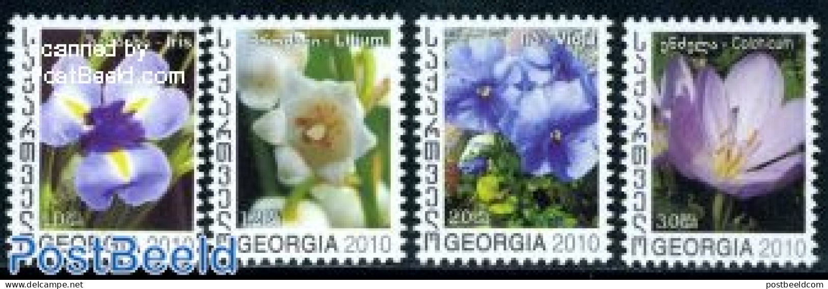 Georgia 2010 Flowers 4v, Mint NH, Nature - Flowers & Plants - Georgien