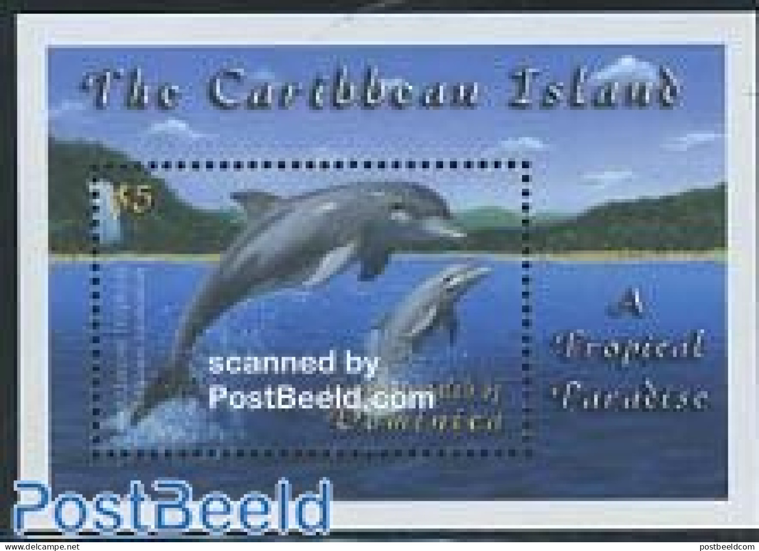 Dominica 2001 Bottlenose Dolphin S/s, Mint NH, Nature - Sea Mammals - Dominican Republic