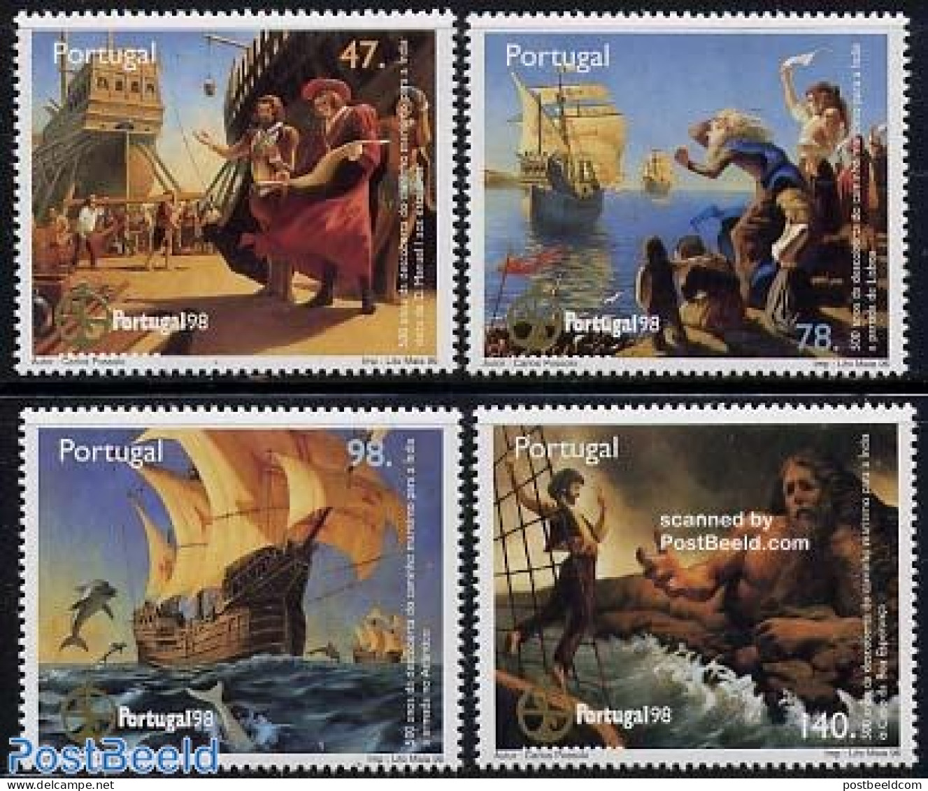 Portugal 1996 Vasco Da Gama 4v, Mint NH, History - Nature - Transport - Explorers - Sea Mammals - Ships And Boats - Ungebraucht