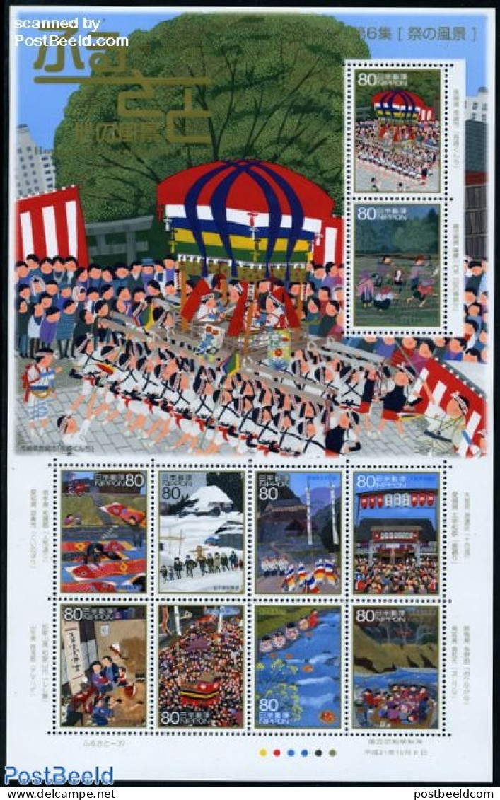 Japan 2009 Hometown Scenes (6) 10v M/s, Mint NH, Various - Folklore - Neufs