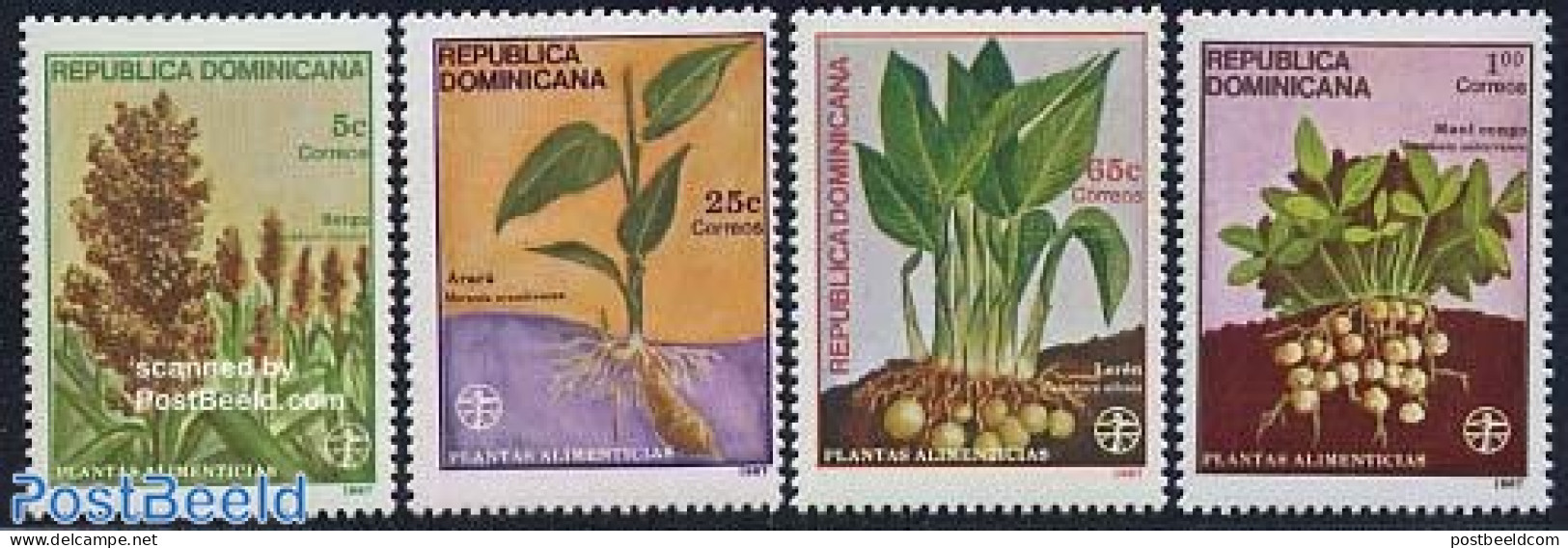 Dominican Republic 1987 Plants 4v, Mint NH, Nature - Various - Flowers & Plants - Agriculture - Agricultura
