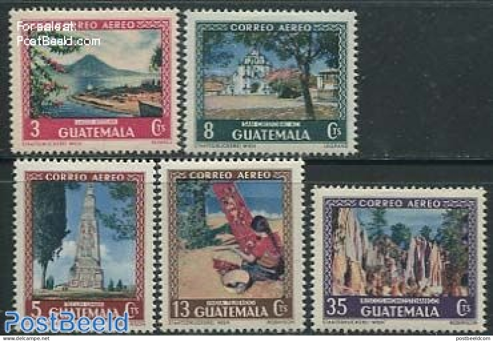 Guatemala 1950 Definitives 5v, Only Airmails, Mint NH, History - Various - Textiles - Textil