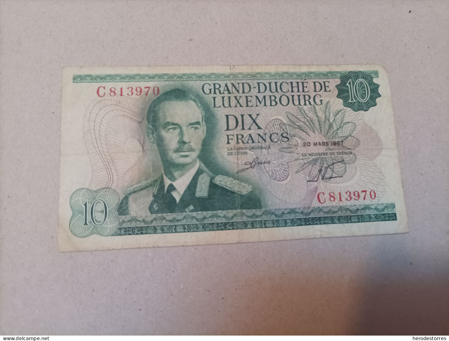 Billete Luxemburgo 10 Francs, Año 1967 - Luxembourg