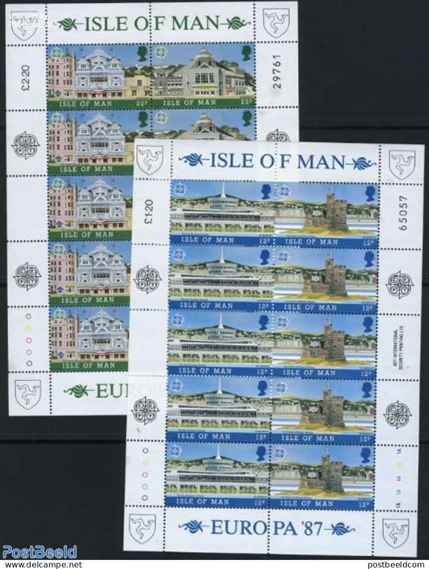 Isle Of Man 1987 EUROPA CEPT 2 M/sS, Mint NH, History - Europa (cept) - Man (Eiland)
