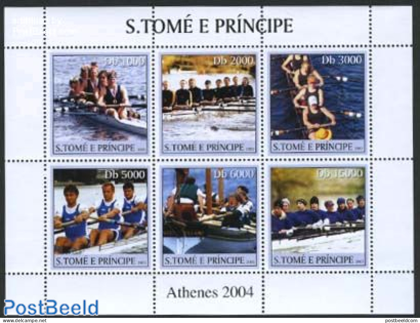 Sao Tome/Principe 2003 Water Sports 6v M/s, Mint NH, Sport - Kayaks & Rowing - Sport (other And Mixed) - Aviron