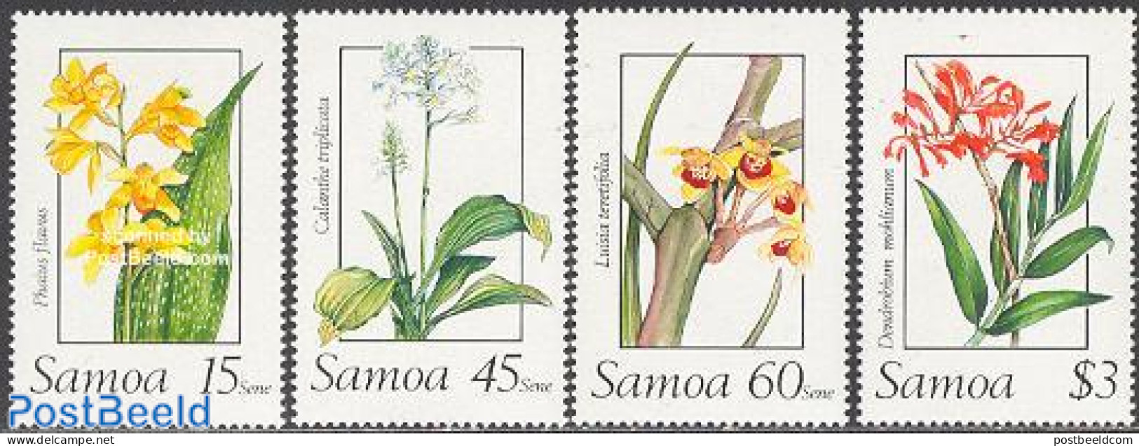 Samoa 1989 Orchids 4v, Mint NH, Nature - Flowers & Plants - Orchids - Samoa