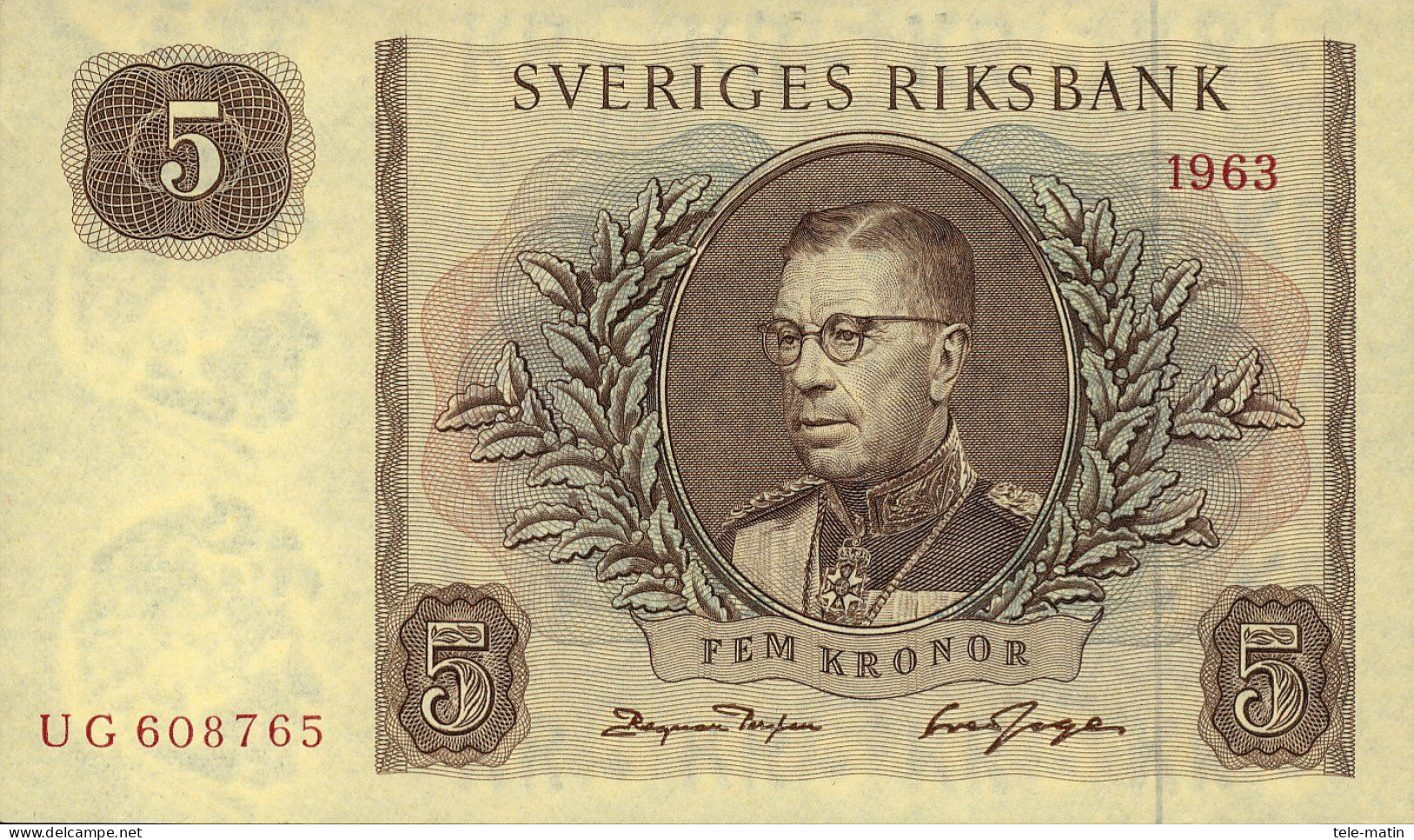 5 Billets De Suède De 5 Kroner1949 Et 1952 Et 1963 Et 1979 Et 10 Kroner 1975 (billets Neuf) - Sweden