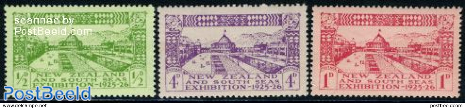 New Zealand 1925 Dunedin Exhibition 3v, Unused (hinged) - Neufs