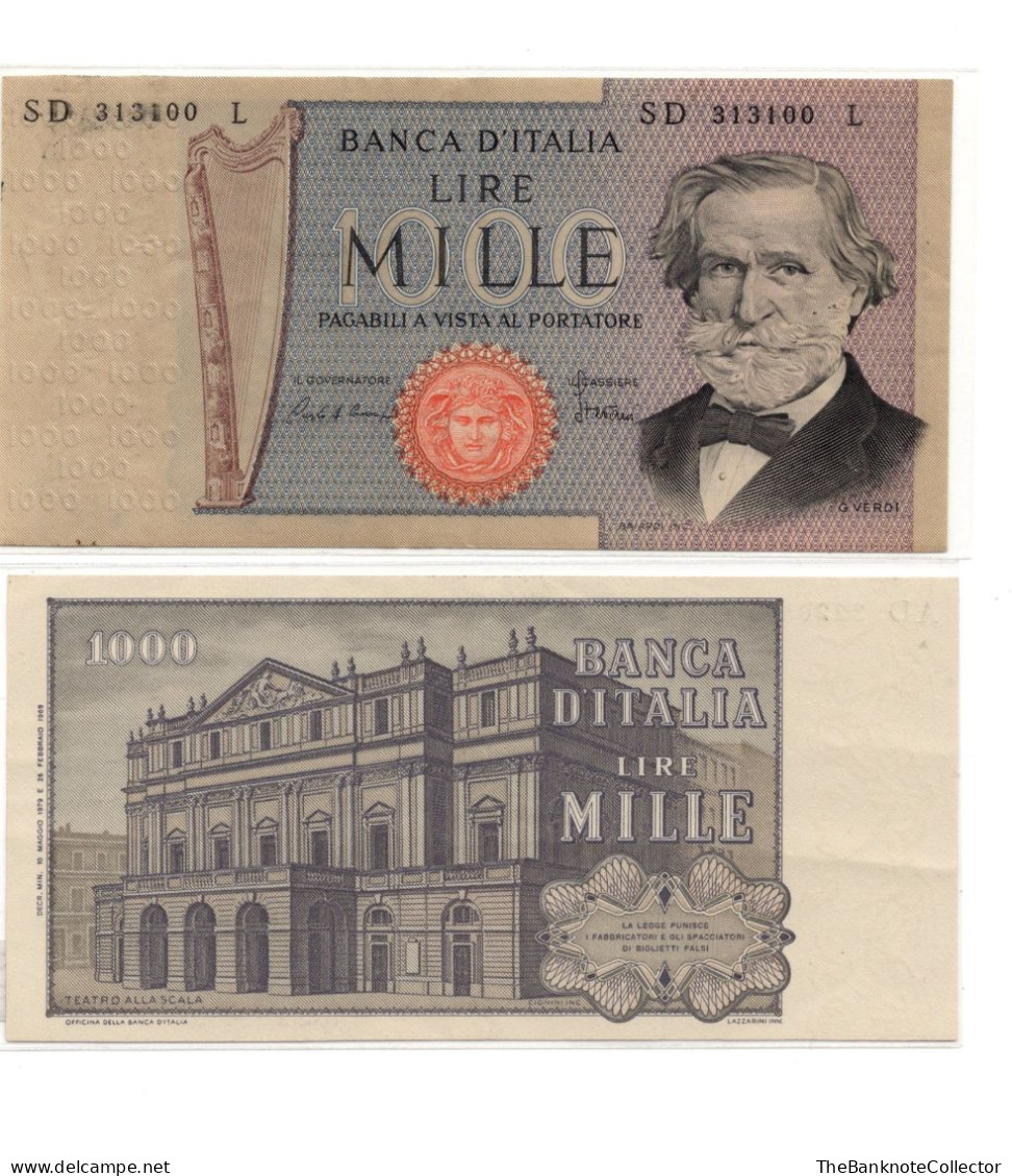 Italy 1000 Lire 1969 UNC - 50000 Lire