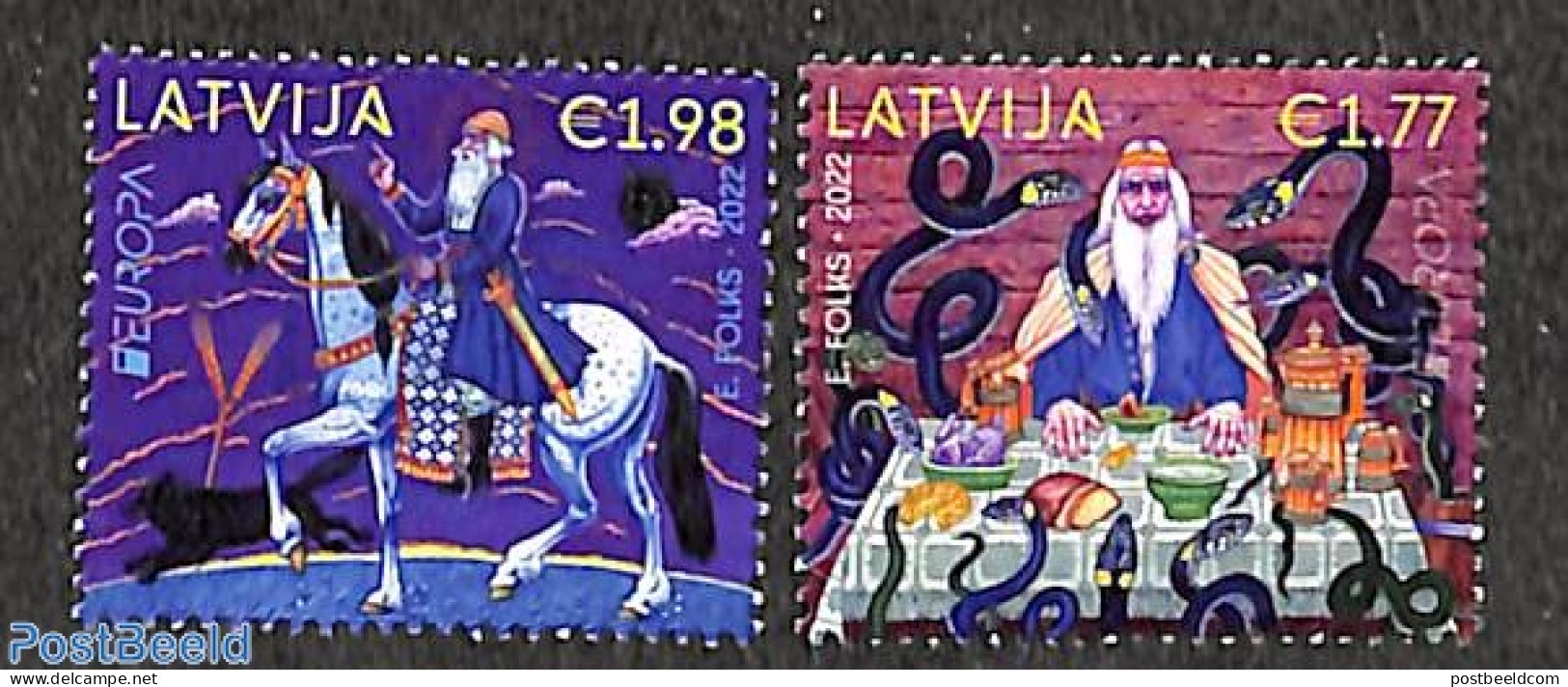 Latvia 2022 Europa, Myths & Legends 2v, Mint NH, History - Europa (cept) - Art - Fairytales - Verhalen, Fabels En Legenden