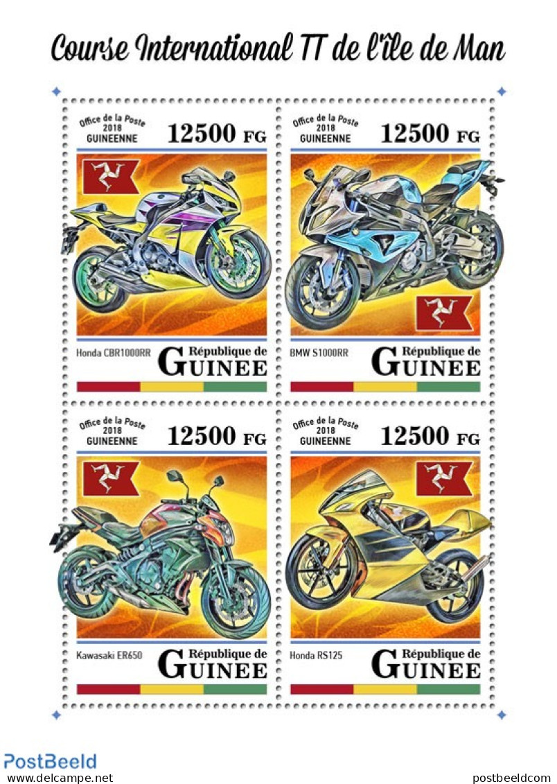 Guinea, Republic 2018 The International Isle Of Man TT Race, Mint NH, Sport - Transport - Motorcycles - Moto