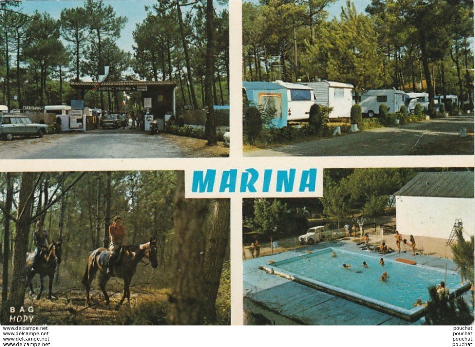 W28- MIMIZAN PLAGE AIROTEL MARINA - CAMPING CARAVANING - MOTEL PLAGE SUD   - (2 SCANS) - Mimizan Plage