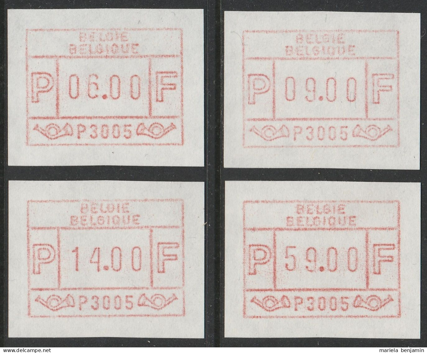 Belgique - Timbres ATM5 Bruxelles Série Des 4 Valeurs (6-9-14-59f) ** - 1980-1999