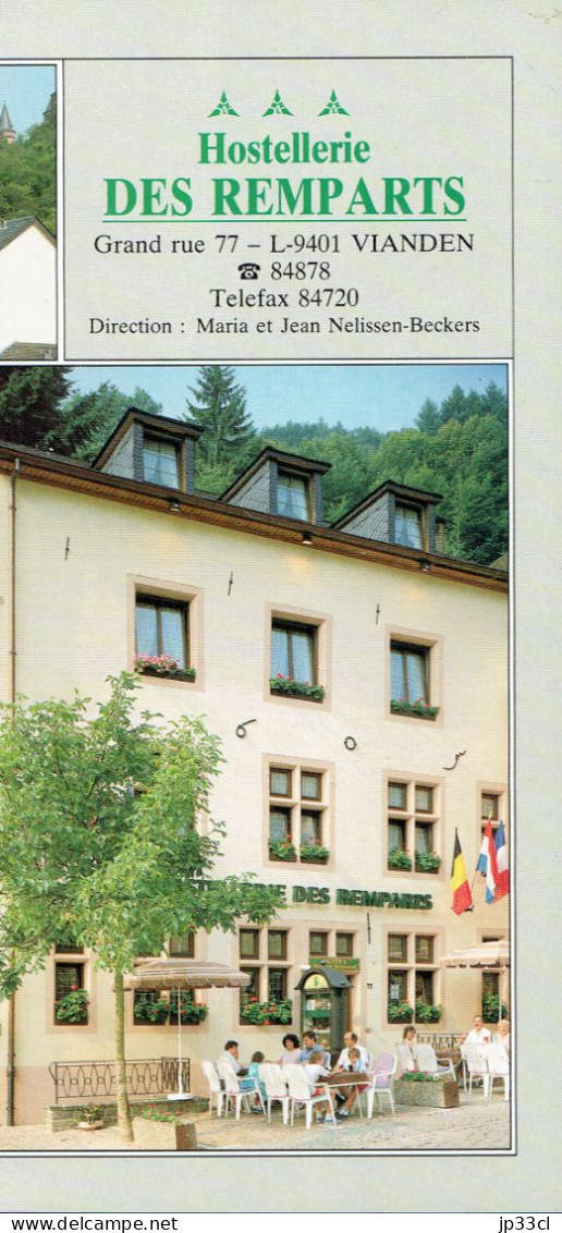 Ancien Dépliant Présentant L'Hostellerie Des Remparts, Grand Rue, Vianden (Luxembourg) - Tourism Brochures