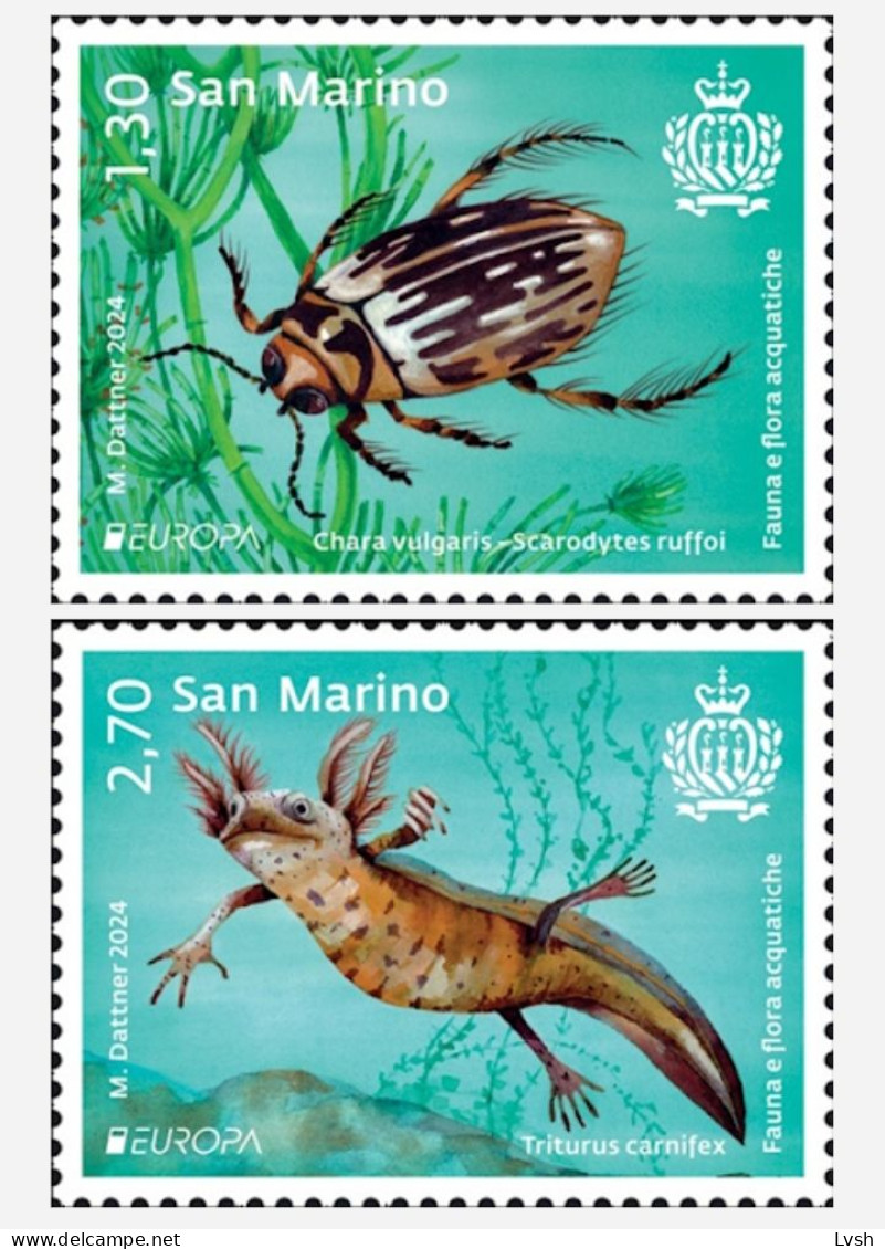 San Marino.2024.Europa CEPT.Underwater Fauna And Flora.2 V. ** . - Ungebraucht