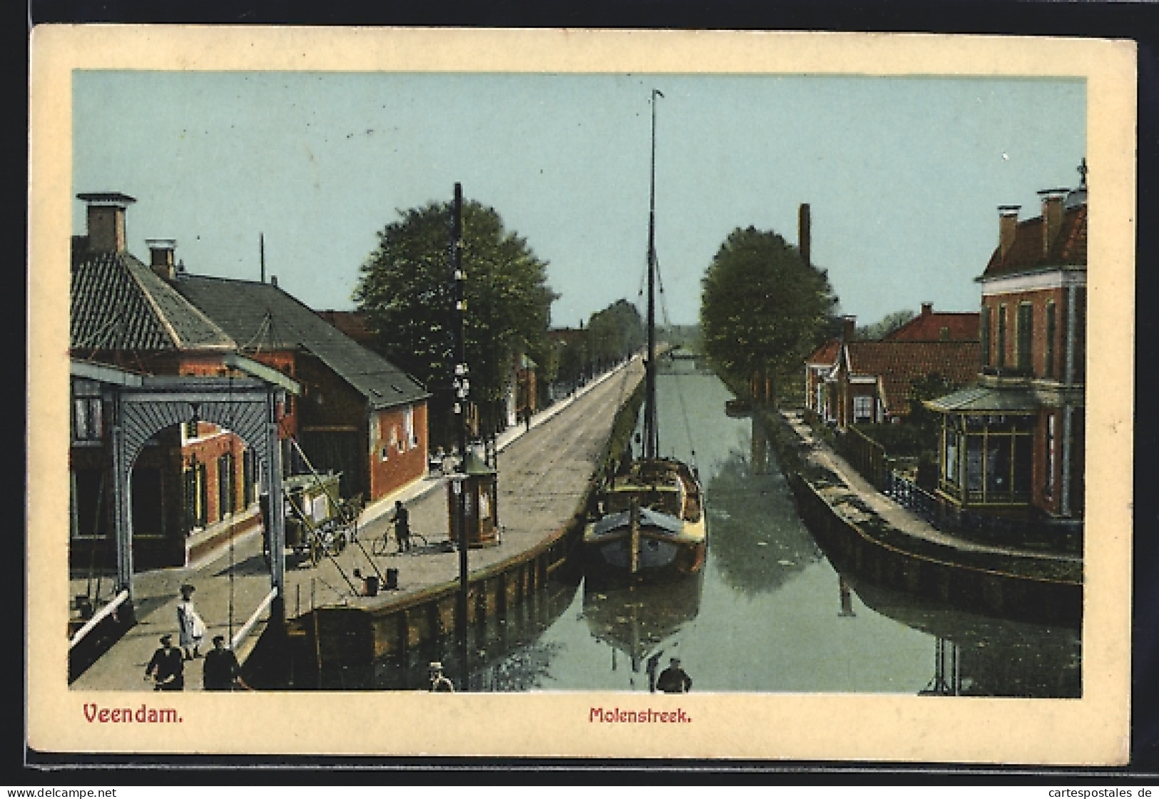 AK Veendam, Molenstreek, Schiff Im Kanal  - Veendam