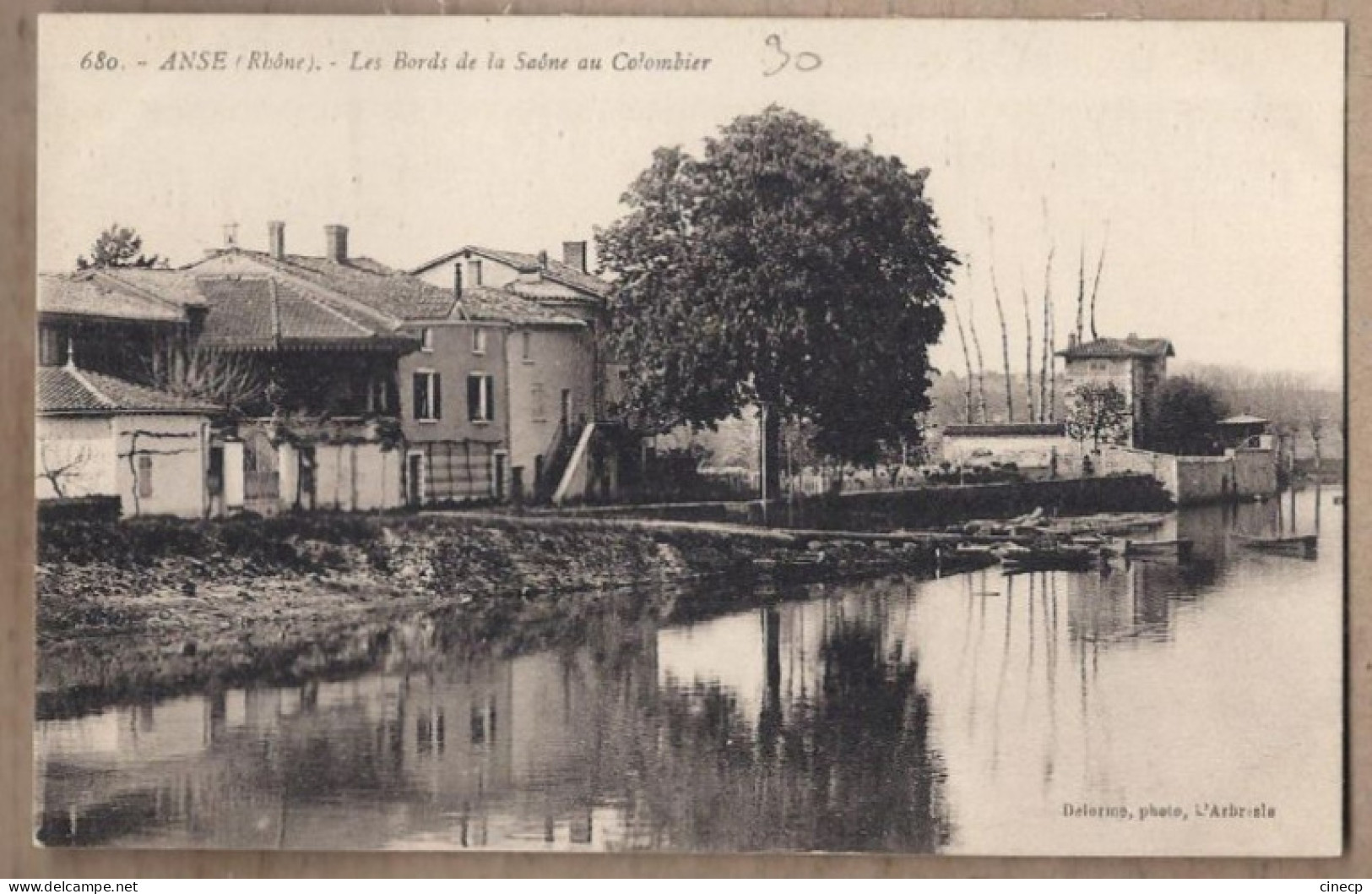 CPA 69 - ANSE - Les Bords De La Saône Au Colombier - TB PLAN Quartier Partie Du Village - Détails Maisons - Anse