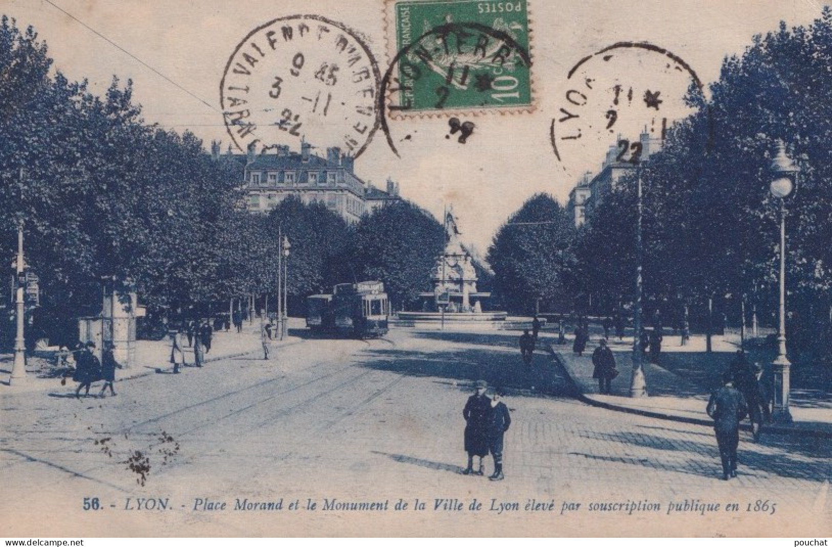 69) LYON - PLACE MORAND ET LE MONUMENT DE LA VILLE DE LYON ELEVE PAR SOUSCRIPTION PUBLIQUE EN 1865 - Lyon 6
