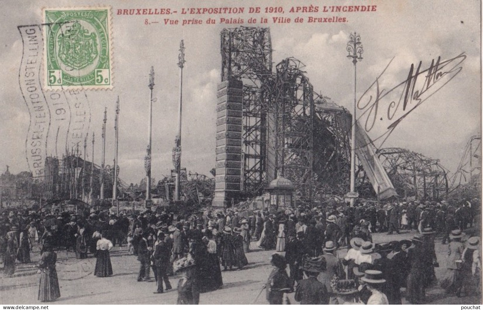 X21- BRUXELES - L ' EXPOSITION DE 1910 - APRES L ' INCENDIE - VUE PRISE DU PALAIS DE LA VILLE DE BRUXELLES - Fêtes, événements