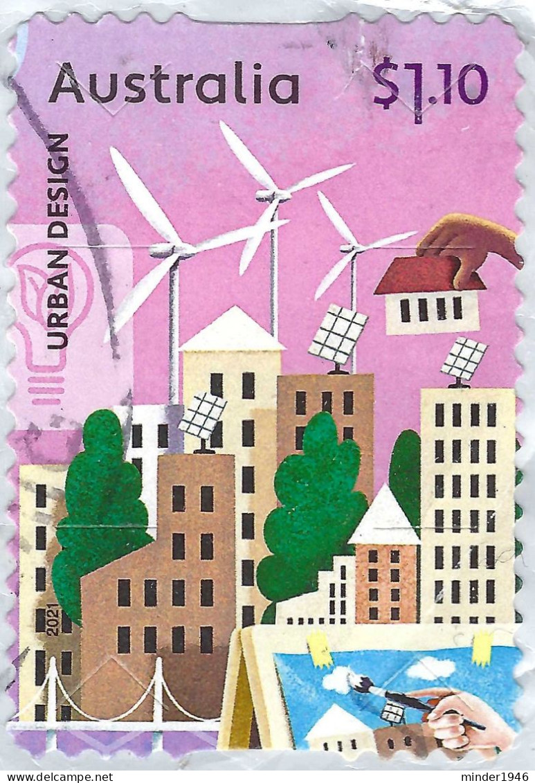 AUSTRALIA 2020 $1.10 Multicoloured, "Full Steam Ahead"-Wind Farms Die-Cut Self Adhesive FU - Used Stamps