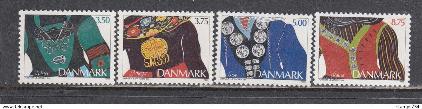 Denmark 1993 - Costume Jewelry, Mi-Nr. 1064/67, MNH** - Ungebraucht