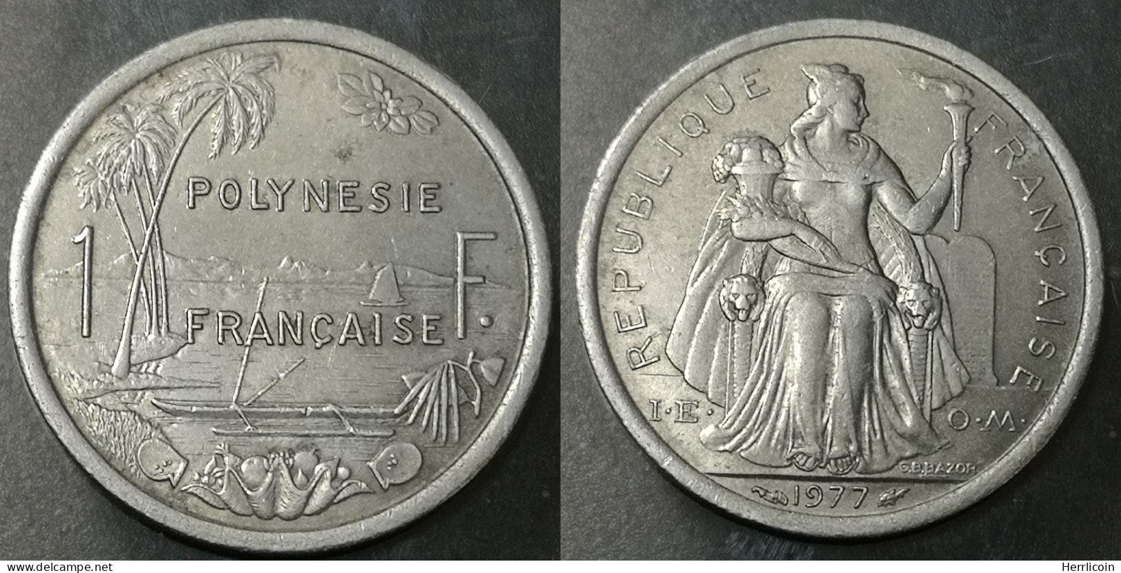 Monnaie Polynésie Française - 1977  - 1 Franc IEOM - Polynésie Française