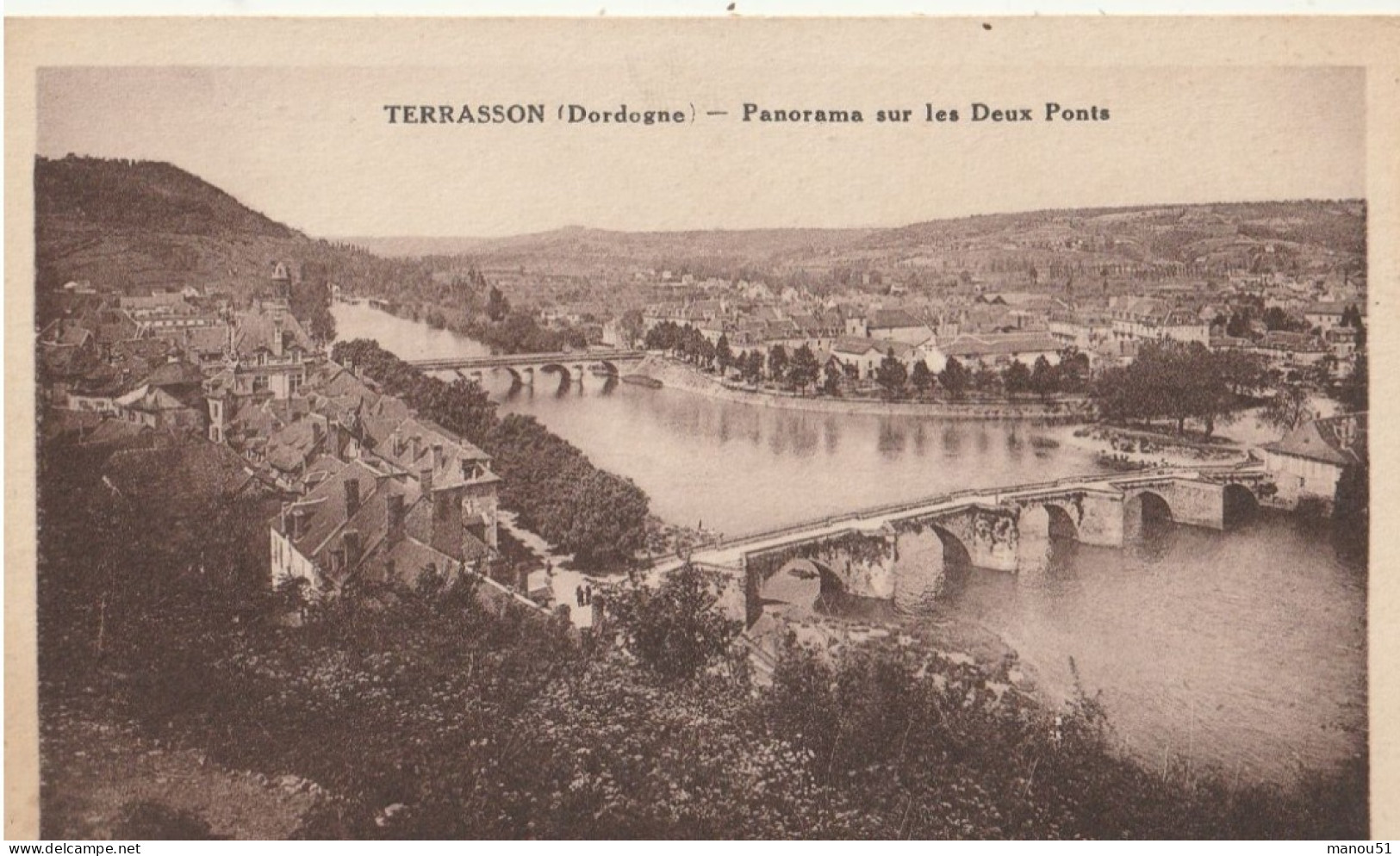 TERRASSON  Panorama Sur Les Deux Ponts - Terrasson-la-Villedieu