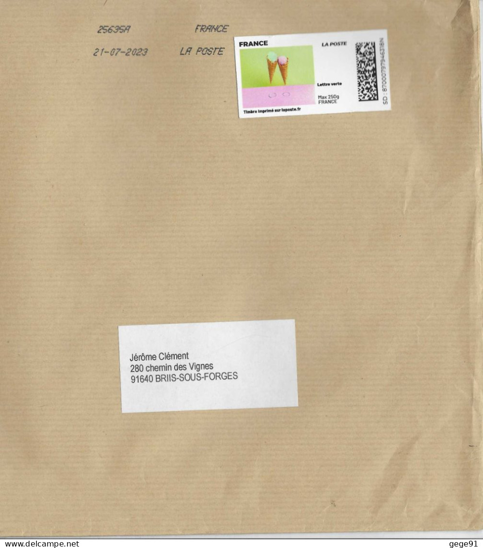Montimbrenligne _ Affranchissement Par Internet - Cornets De Glace - Enveloppe Entière - Printable Stamps (Montimbrenligne)