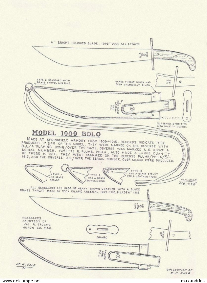 Machette Couteau Bolo US Modele 1909 - Armes Blanches