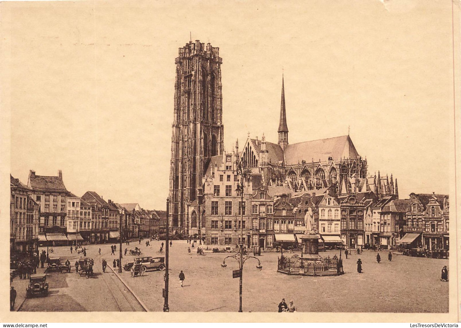 BELGIQUE - Malines - Vue Générale De La Cathédrale St Rombaut - Animé - Carte Postale Ancienne - Malines