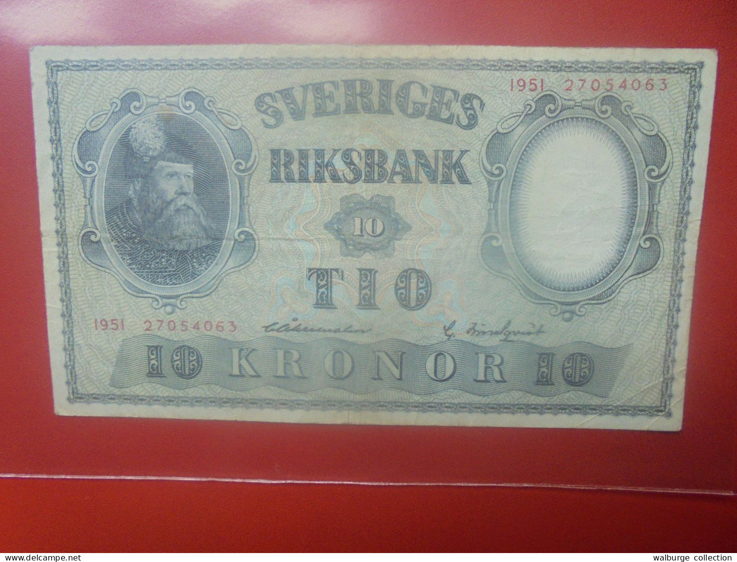 SUEDE 10 KRONOR 1951 Circuler (B.33) - Sweden