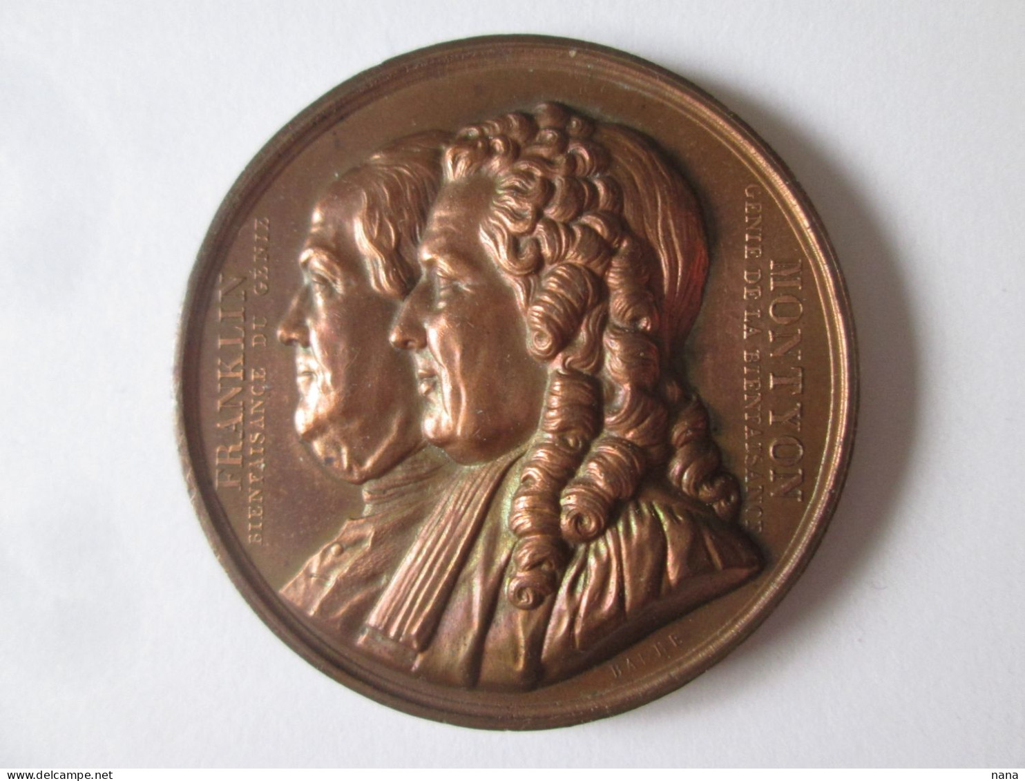 Medaille Francaise De La Societe Franklin Et Montyon 1833/French Medal From The Franklin & Montyon Society 1833 - Vor 1871